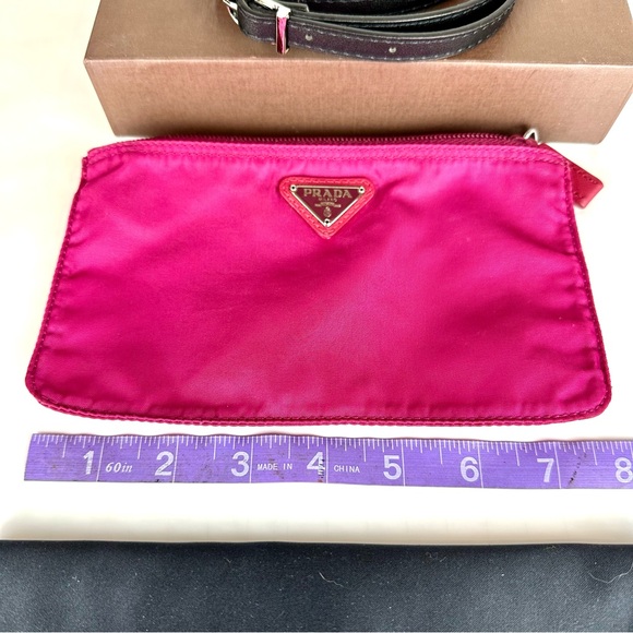 PRADA pink nylon Pouch Crossbody bag with strap - Picture 12 of 14